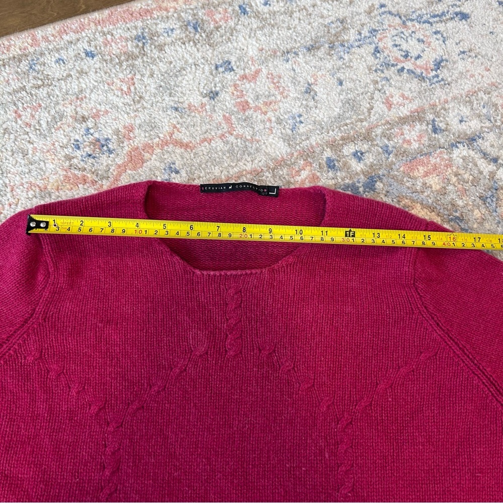 Peruvian Connection Wool/Cashmere Raspberry Crewn… - image 8